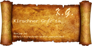 Kirschner Gréta névjegykártya